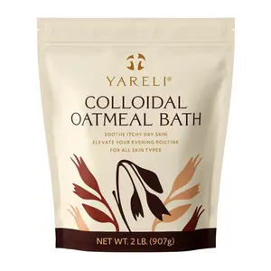 Yareli Colloidal Oatmeal, 2lb (32oz), Bath Powder for Relief of Dry Itchy Skin Due to Eczema and Psoriasis, for Adults, Baby and Kids Moisturizing Body Care