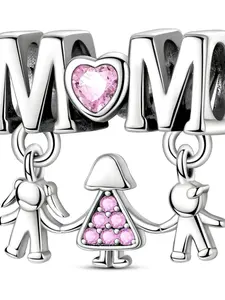 Mom Letter Charm Bead, Fashionable Jewelry Accessories for Women & Girls, Trendy All-match & Exquisite Jewelry for Birthday Gift, Letter Charm Beaded