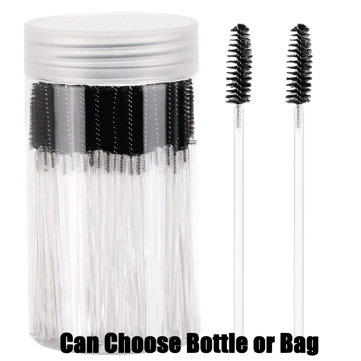 Disposable Eyelash Brush with Storage Container, Bendable Eyebrow Spoolies, Lash Brush for Lash Extensions, Eyebrow Spoolie, Castor Oil Brushes, Makeup, Cosmetic, Cosmetics Makeup Tool, Eyelash Tools
