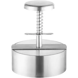 304 Stainless Steel Burger Press - 4.5" Hamburger Patty Maker, Heavy Duty Stainless Steel Burger Press for Ground Beef, Burgers (Dishwasher Safe)