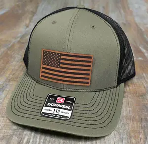 Richardson 112 American Flag OD Green Trucker Hat