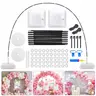 Adjustable Balloon Arch Stand Set - 9FT Height, 10FT Width Balloon Party Supplies with Sturdy Garland Frame, 15 Folded Glass Fiber Pole, 17 Inches High Strength Accessories, Pump, Clip, Knot Fastener, 2 Ground Secure Ropes for Wedding, Christmas Decor