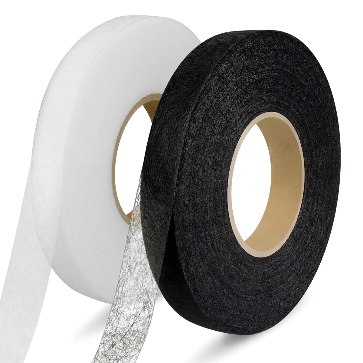 Iron-On Fabric Hem Tape (2 Rolls, 140 yd Total, 0.59 in Wide) - Long Lasting Adhesive, Super Strong Adhesion for DIY Projects, Crafters, Home Use on Pants, Clothes, Curtains
