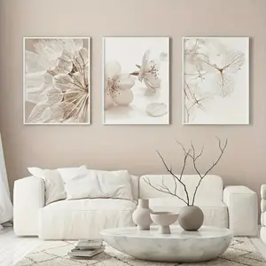 3pcs Wooden Frame Reed Art Poster, Dandelion Flower Canvas Print, Dandelion Floral Print, Vintage Garden Print, Nordic Wall Picture, Living Room Decoration, Modern Home Decor, Landscape, Decoration Items