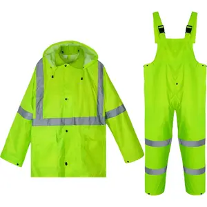 Rain Suits for Men Waterproof High Visibility Work Breathable Rain Gear for Men Waterproof Jacket and Pants