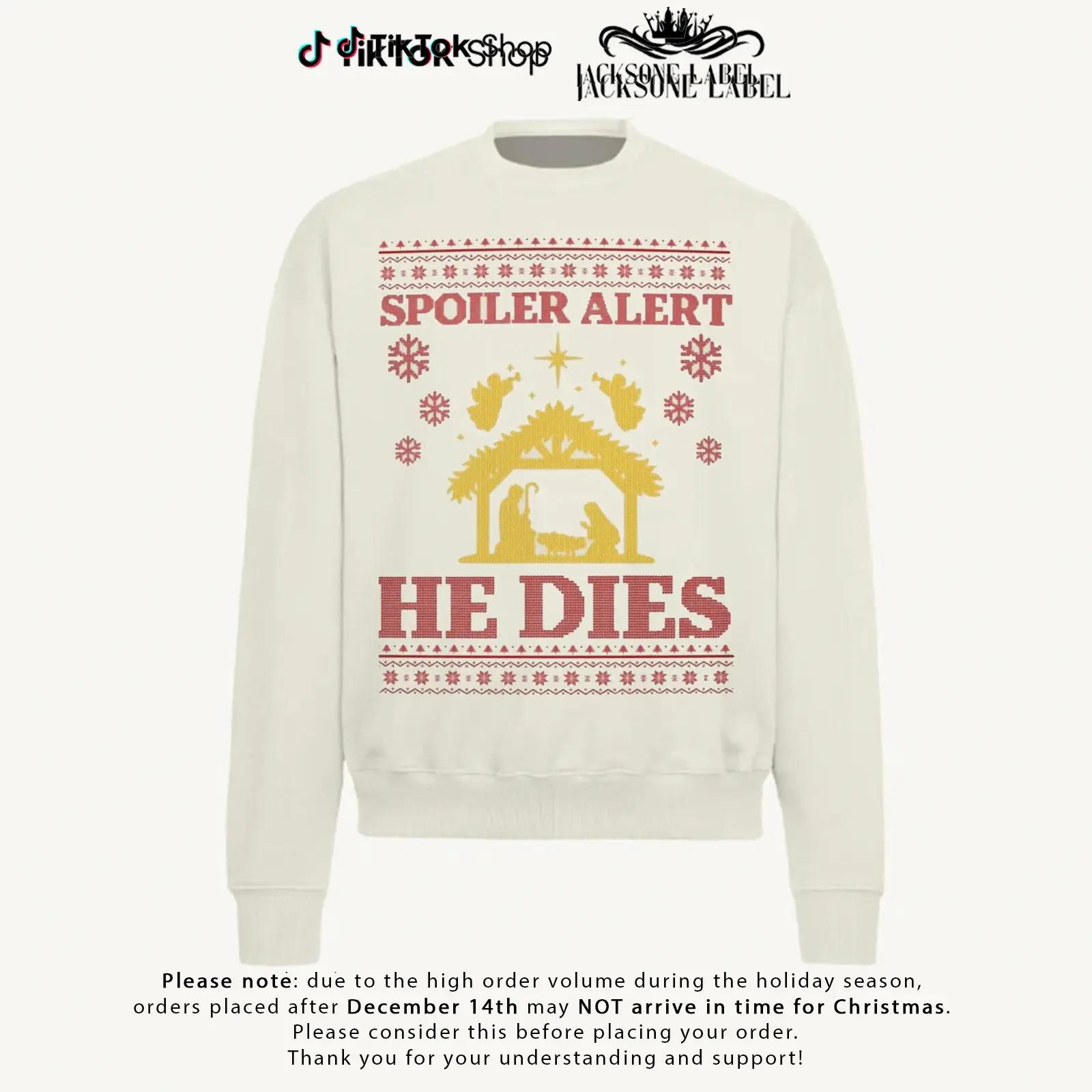 Spoiler Alert He Dies T-Shirt Sweatshirt Hoodie, Funny Meme Jesus Shirt, Funny Christ Sweatshirt, Funny Chritsmas Shirt, Jesus Homor Unisex Cotton Graphic Tee