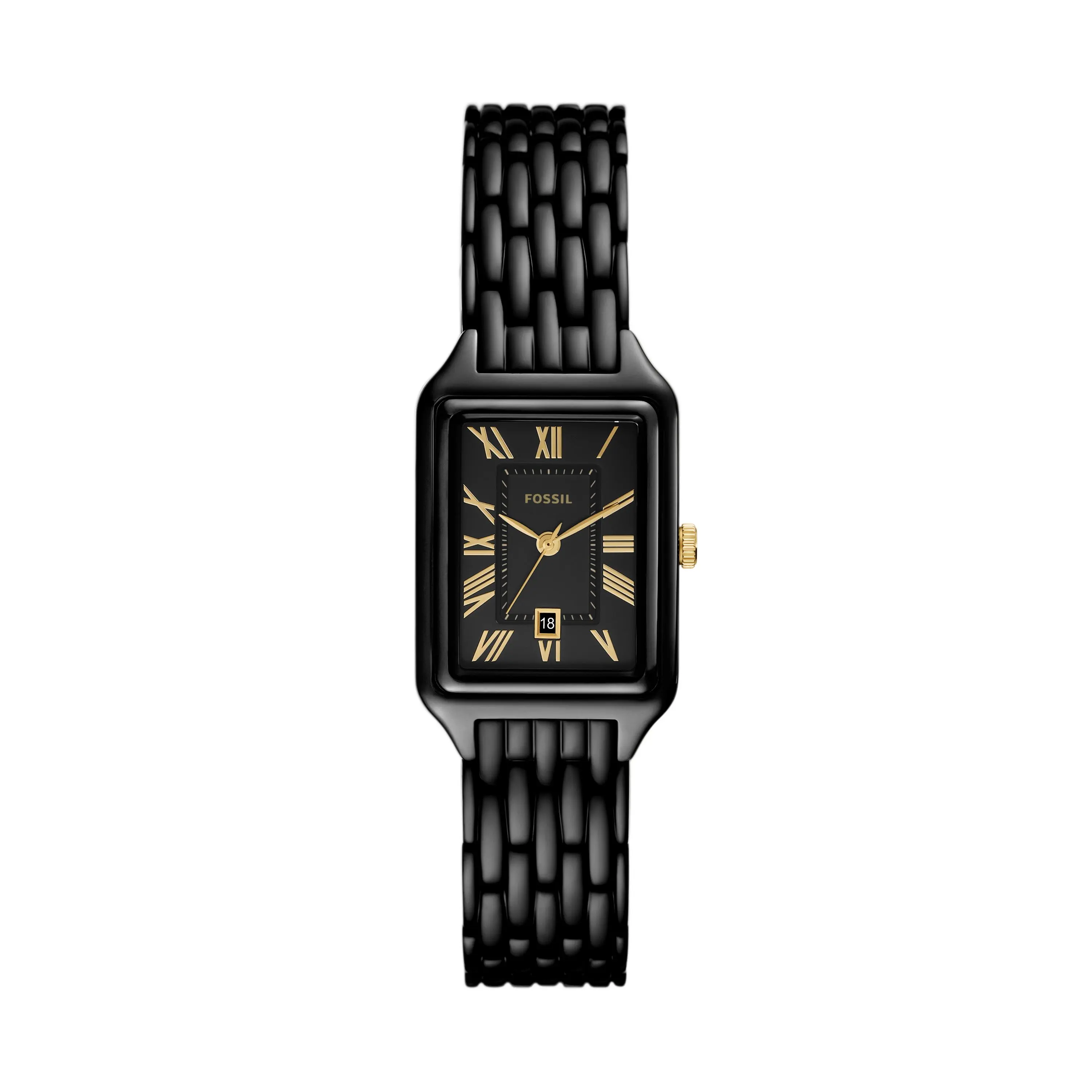 Fossil Women's Raquel Three-Hand Date, Black Stainless Steel Watch