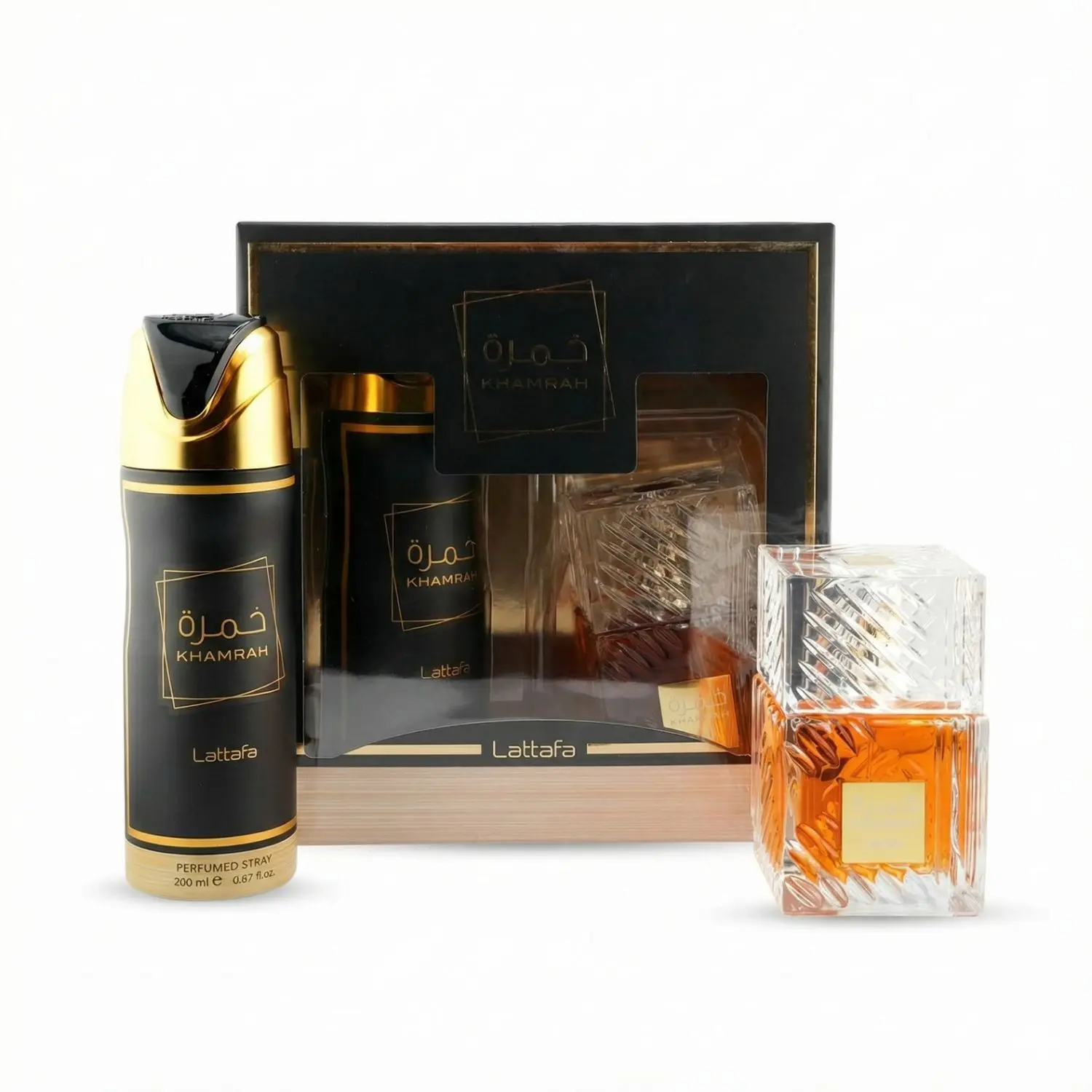Lattafa Khamrah 2PC Giftset with 100ml EDP & 200ml Perfumed Spray