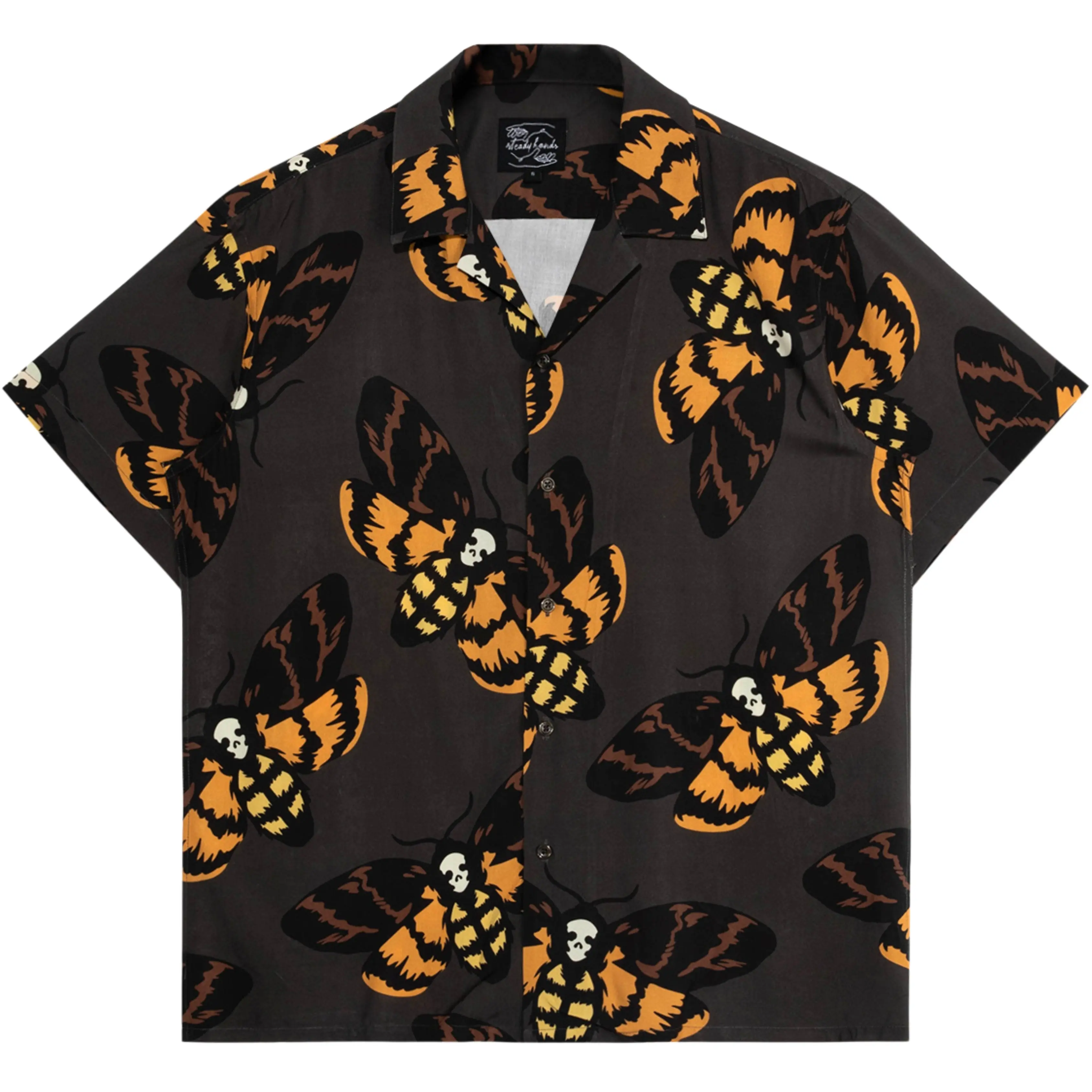 Steady Hands Silence of the Moths Button Up Grey Brown Yellow Insects Bugs