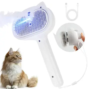 1pc 1pc Steam Pet Brush for Hair Removal, Fur Removal Tool, 3-in-1 Self-Cleaning, Anti-Static Steam Brush Reduces Loosening and Shedding During Grooming of Long and Short-Haired Pets, Suitable for cats, dogs, and rabbits