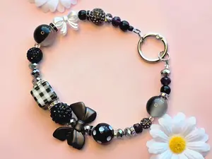 Black Bow Wristlet Keychain