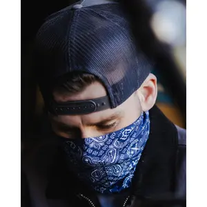 Bandana Neck Gaiter - Navy & White