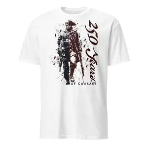250 Years Of Courage Patriotic Shirt - US Army Anniversary Graphic Tee | Historical Soldier Split Design Apparel | Heavy Cotton Gift for Veterans