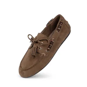 [QIY]Loafers for Women Comfortable Dressy Fringe Driving Loafers Beaded Moccasins Slip on Flats Lightweight Office Casual Wear Lace up Flats