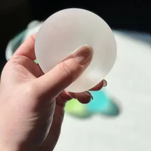 Malt Sugar Stress Ball, Soothing Fidget Toy, Soft and Transparent Blue Replica Sphere, Ideal for Adults and Kids, Perfect Gift