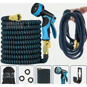 50FT Garden Hose, Expandable Water Pipe with Triple Latex Core and Durable Fabric, Heavy Duty 10-Function Water Pressure Sprayer Nozzle, Kink-Free with Quick Connect Fittings for Outdoor Watering, Water Hose Quick Connect