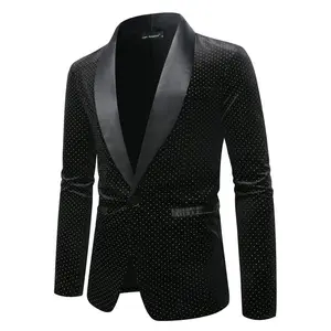 Autumn and winter new shiny disco men's suit jacket men's long sleeved classic reflective jacket sports jacket