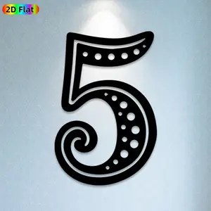 1pc Number 5 Metal Wall Art, Whimsical Number 5 Statue Mural, Ideal Gift for New Year, Christmas, Number Decor Enthusiasts,  Perfect for Living Room Wall & Garden Fence, Stylish Home Accent for Number Enthusiasts