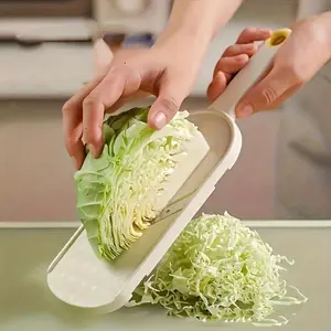 Heavy-Duty Manual Vegetable Slicer & Shredder, Multi-Functional Cabbage Grater, Lemon Peel Peeler, Salad Prep Tool, Compact Kitchen Gadget