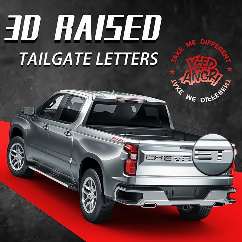 Personalized truck tailgate decals Compatible with 2019-2025 Chevrolet Accessories Strong Adhesive Back Anti FadeCoating Black American flag