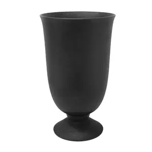 Tierra Verde Cadence Indoor Outdoor Self Watering Urn Planter, 14"W x 23"H Black
