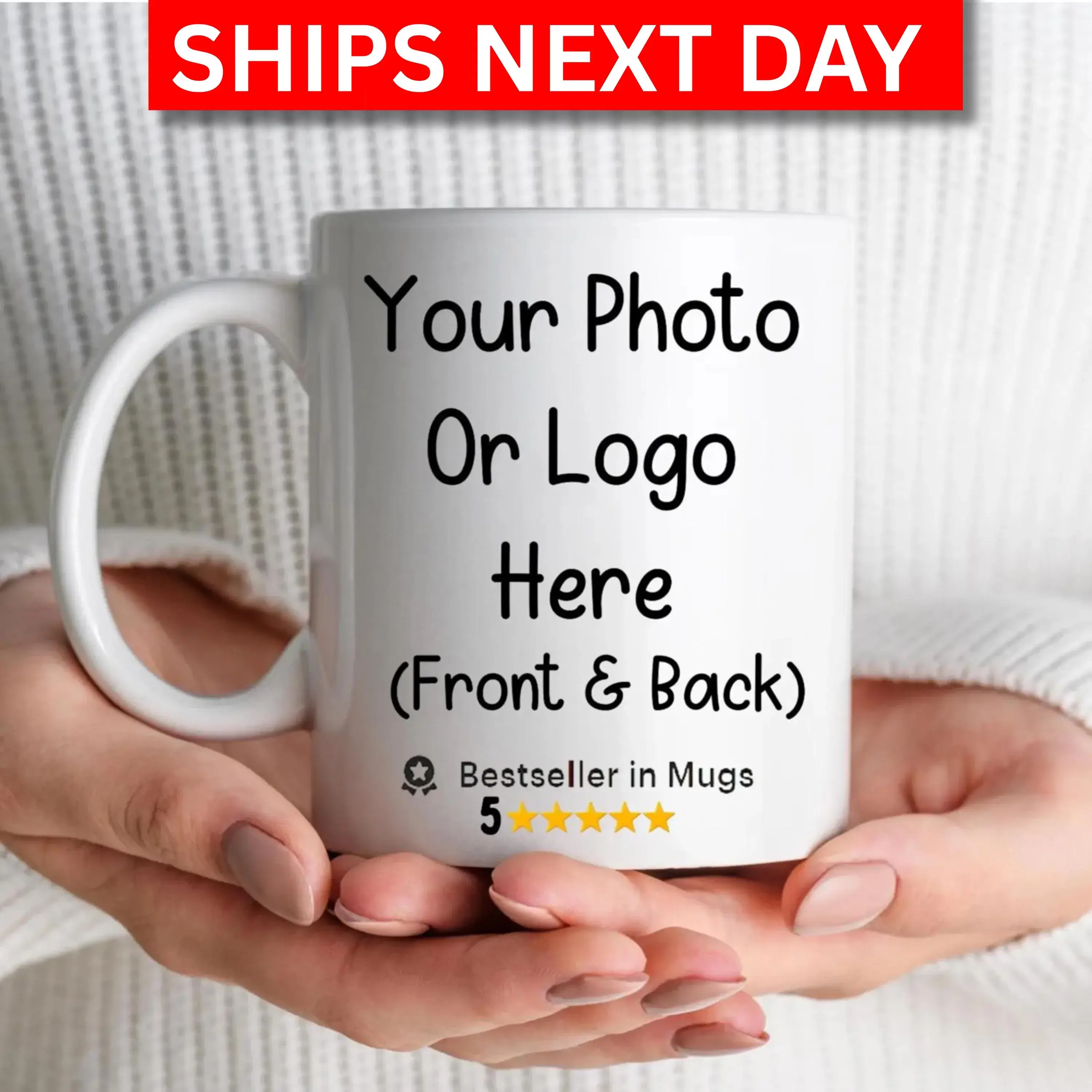Custom-Printed Mug (11 oz / 15 oz) – Supports Custom Photos, Logos, Text, and Fun Double-Sided Designs; A Personalized Gift for Adults (Mother's Day, Father's Day) – Reusable, Washable, and Dishwasher-Safe.