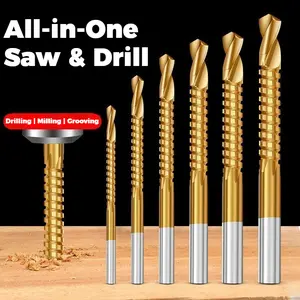 B-6Counts Metalworking Ldeal ForDrilling,Titanium-Plated High Speed SteelDrill Bits Setfor,Screwing,Boring,Carving,Cutting &Polishing.