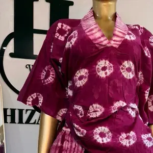 Ayoni baggy adire set two piece in purple