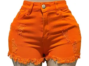 Women's Ripped Row Cut Denim Shorts Fashion Casual Pocket Design for Daily Holiday Vacation Wear Summer Style