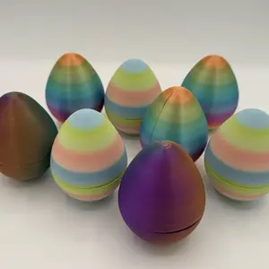 3D Printed Prefilled Easter Egg - Multi-Colored and random mini animal filled. egg set