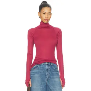 Free People Close To Home Layering Tee in Miss Crimson