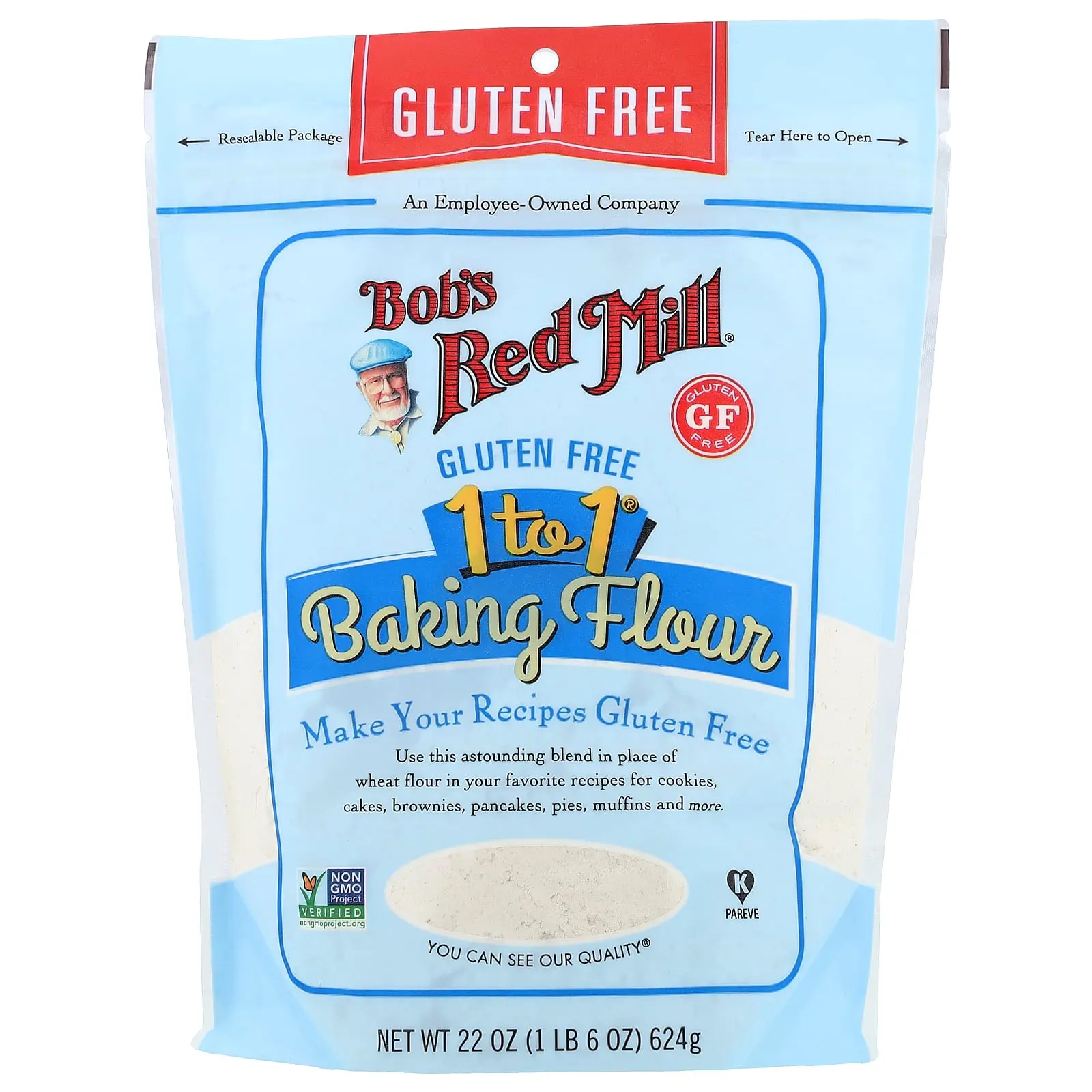 Bob's Red Mill 1 to 1® Baking Flour, Gluten Free, 22 oz (624 g)