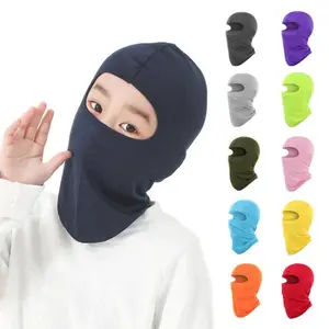 Kids Windproof Balaclava Ski Mask, 100% Polyester Knit Full Face Cover, Breathable Stretch, Sun Protection, Sports-Themed, Hand Washable - Outdoor Sports Gear