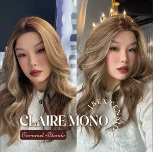 JBEXTENSION Partial Monofilament Wig 22 Inches Partial Mono Lace Glueless Women Fashion Wig CLAIRE MONO【BENDY EAR TABS】