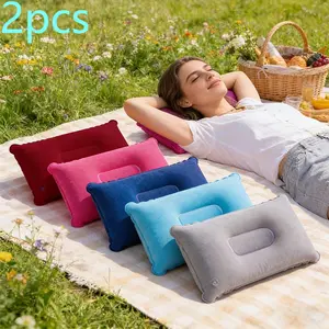 2pcs Inflatable Travel Pillow, Portable Ultra-Light Camping Pillow, Neck & Waist Support, Washable, for Plane, Car, Office, Hiking, Backpacking