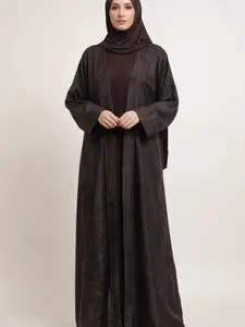Floral Open Abaya – Straight Cut Elegant Design
