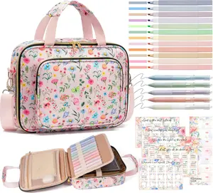 Large Bible Cover Case with Bible Journaling Kit for Women Bible Bag with Shoulder Strap