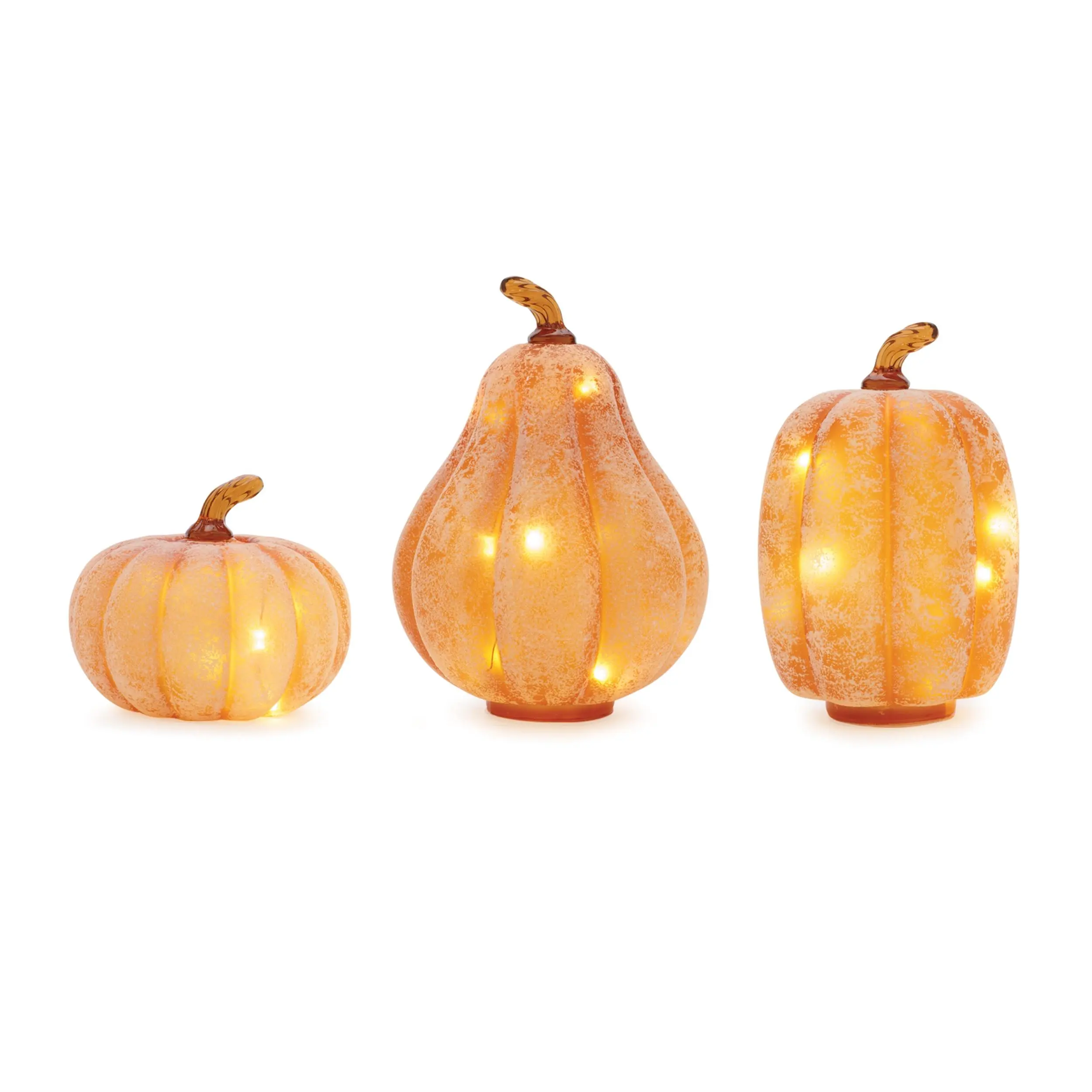 LED Glass Pumpkins (Set of 3)