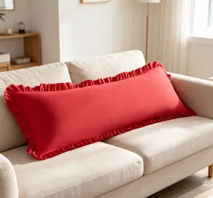 NTBAY 20" x 54" Ruffled Body Pillowcase, Brushed Microfiber with Envelope Closure, Soft and Skin-Friendly