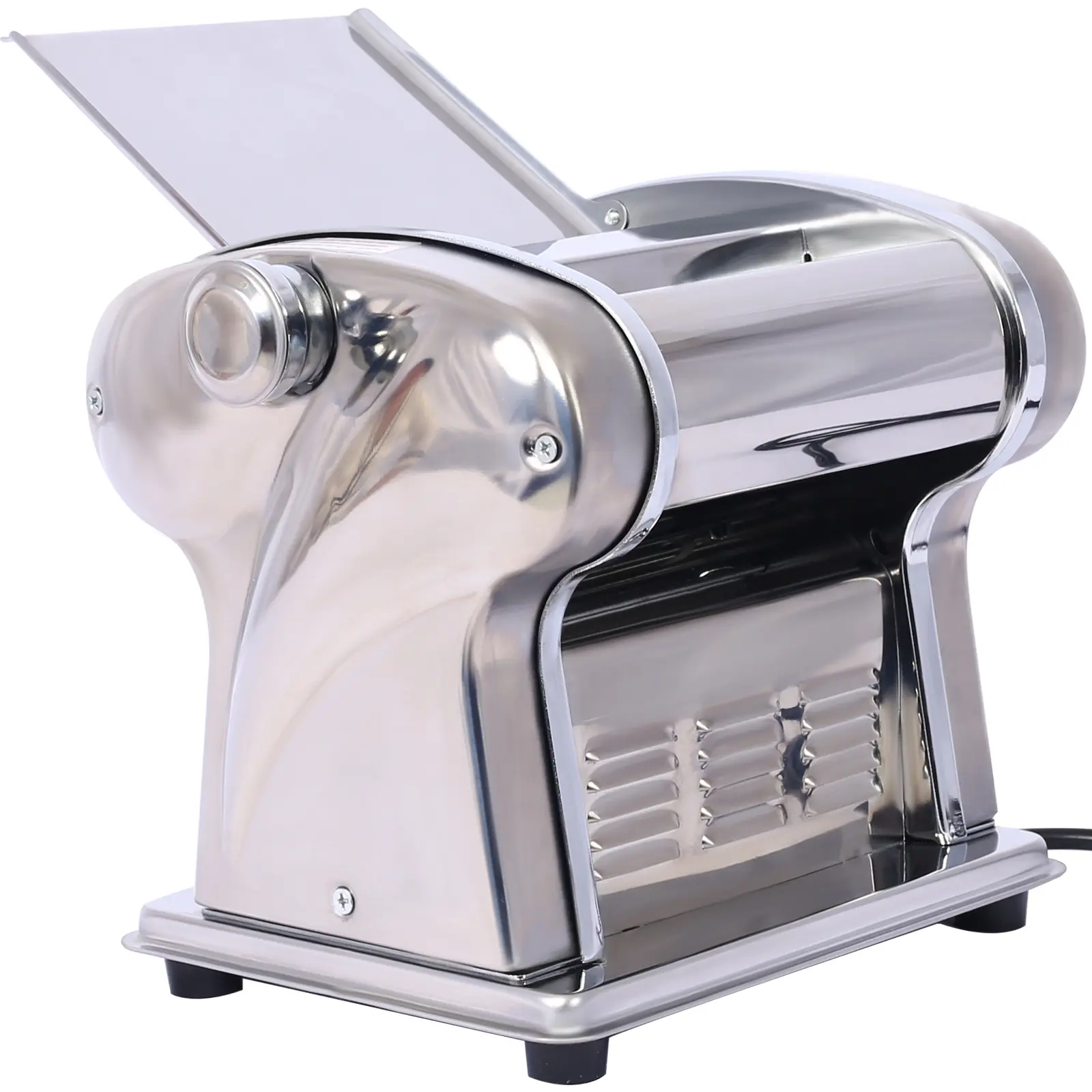 Household 110V Electric Stainless Steel Kitchen Pasta Maker with 135W Motor, Dough Roller & Cutter, 2.5mm Adjustable Thickness Blade