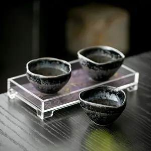 Z08. Heart-Shaped Jianzhan Tea Cup, 130 ml — Unique Ceramic Kung Fu Tea Cup