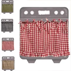 One handmade oven skirt, farmhouse kitchen decoration, heat-resistant pure oven cover, ruffled satin ribbon tied oven skirt