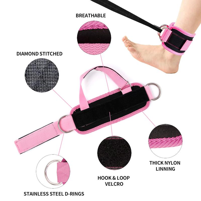 Ankle Strap for Cable Machines and Resistance Bands, 2counts Work Out Cuff Attachment for Home & Gym, Glute Workouts - Kickbacks, Leg Extensions Stretching Gear