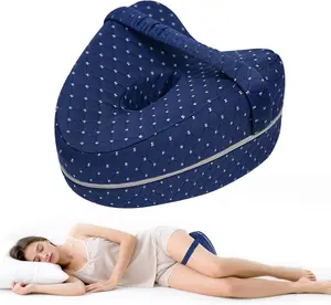 Leg Alignment Pillows,Ergonomic Side Sleeping Pillows,1 Count Memory Foam Knee Pillow with Strap for Side Sleeper,Bedding Supplies,Anniversary Gift