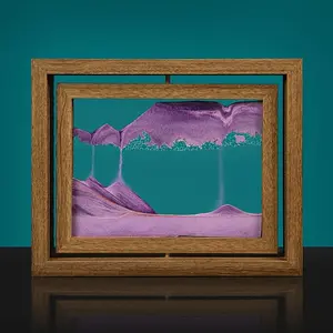 Colorful Rotating 3D Liquid Sand Art Frame, Stunning Desktop Decoration with Unique Glass Craft Gift, Mesmerizing Visual Effects, Modern Home Decoration, Home Decor Accessory