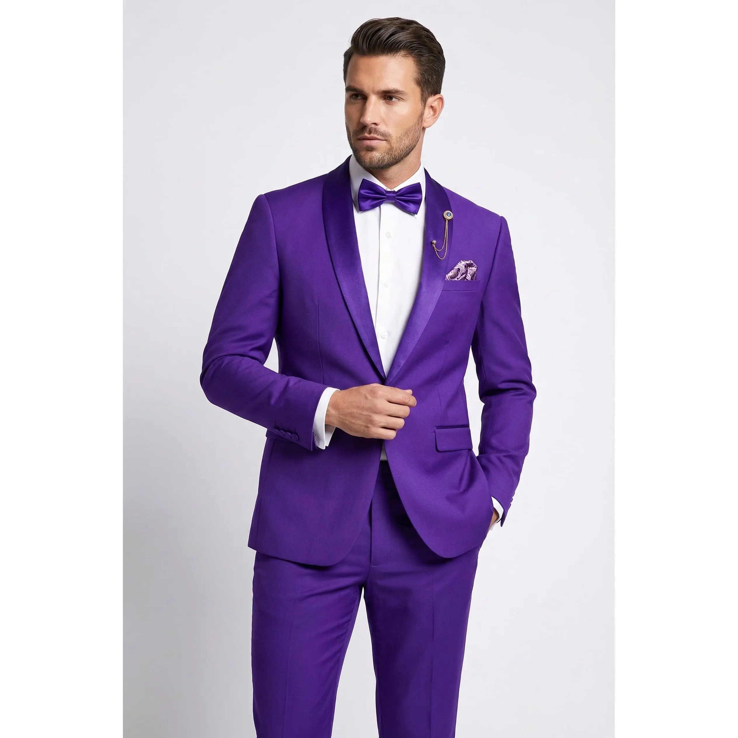 Royal Purple Slim Fit Stretch 2-Piece Tuxedo