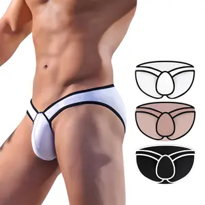 Men's Modal U-Pouch Triangle Underwear 3-Pack Soft Breathable Low Rise Sport Style Sexy Design Athletic Boxers Comfortable Lingerie Set Christmas Gift White Beige Black