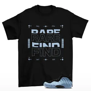 Rare Foamposite Psychic Blue Sneaker Matching Tee Shirt Black