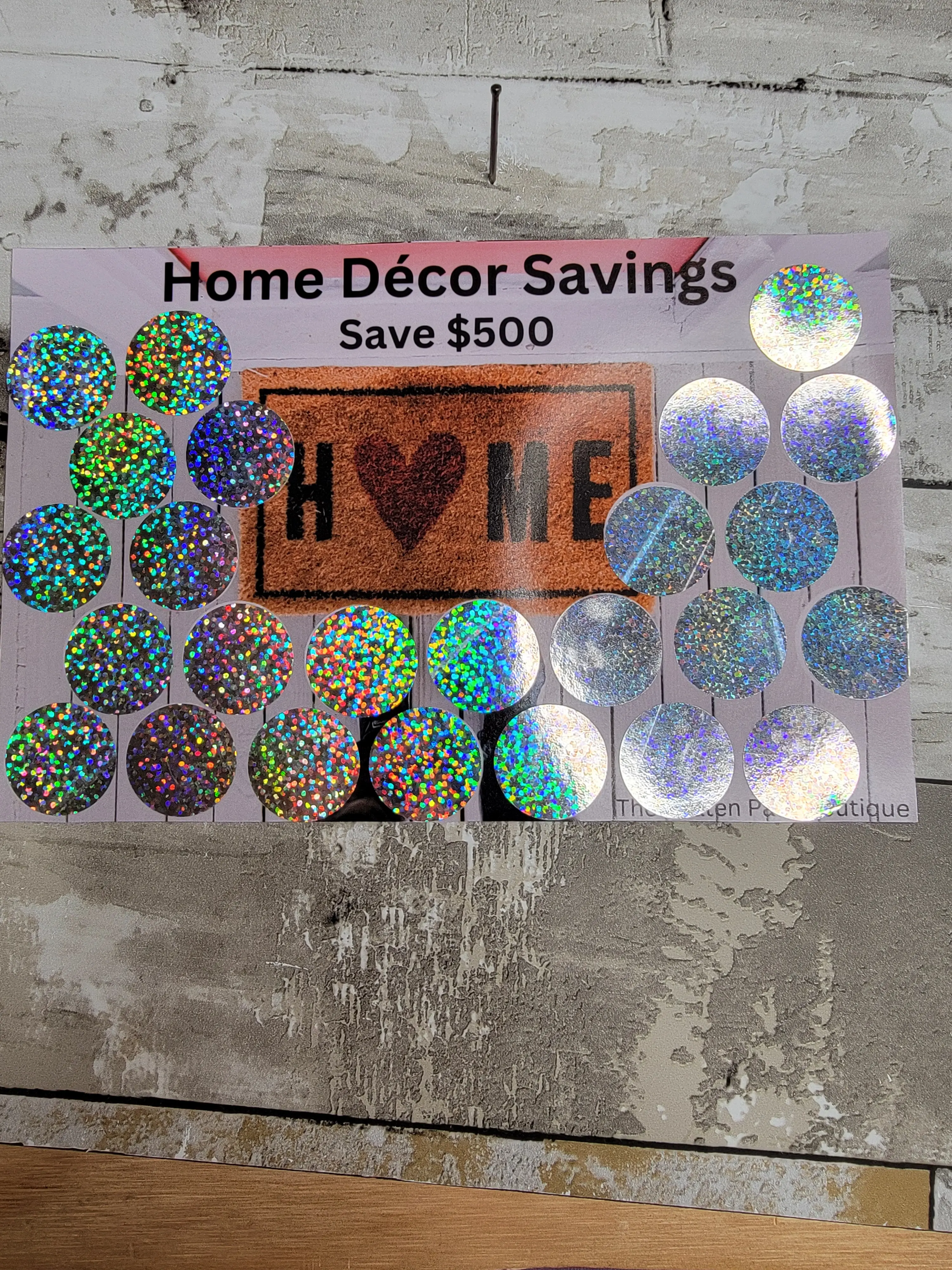 Scratch & Save Savings Challenge Home Decor Savings Budget Glossy Photo