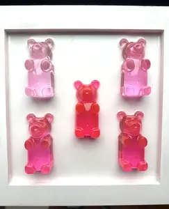 Pink Gummy bear 3d resin wall art gifts for kids and home